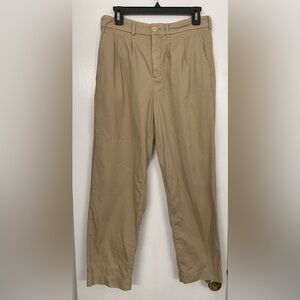 AYR Pleated Straight Leg Trouser Tan Size 4